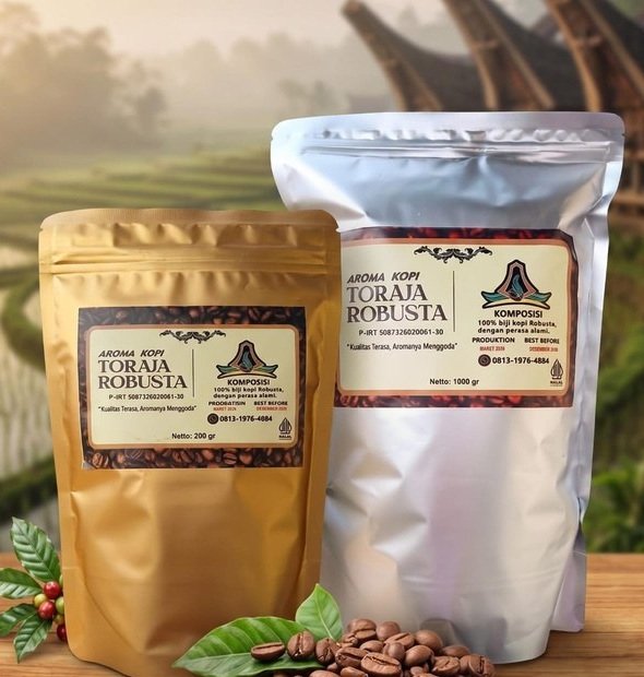 Robusta Toraja coffee packaging